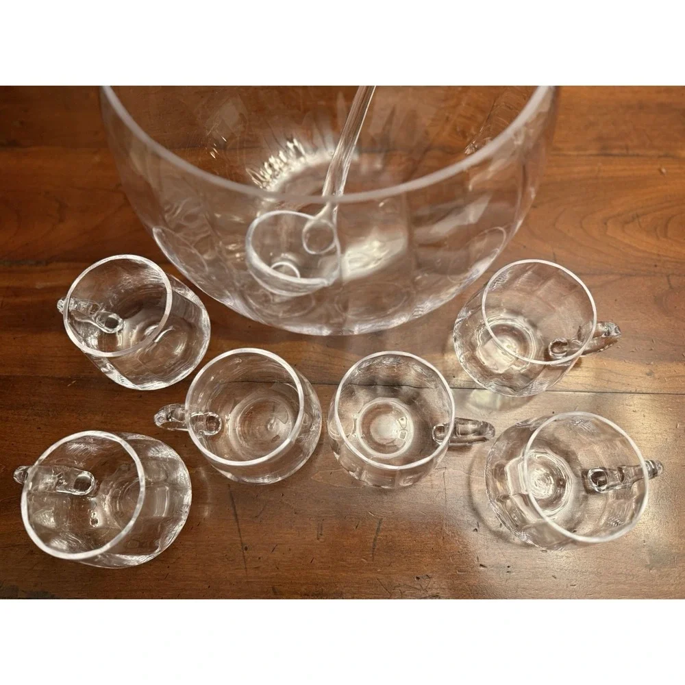 Artland Simplicity Glass Punch‎ Bowl Set - 8 Piece Set: Bowl, Ladle, & 6 Cups